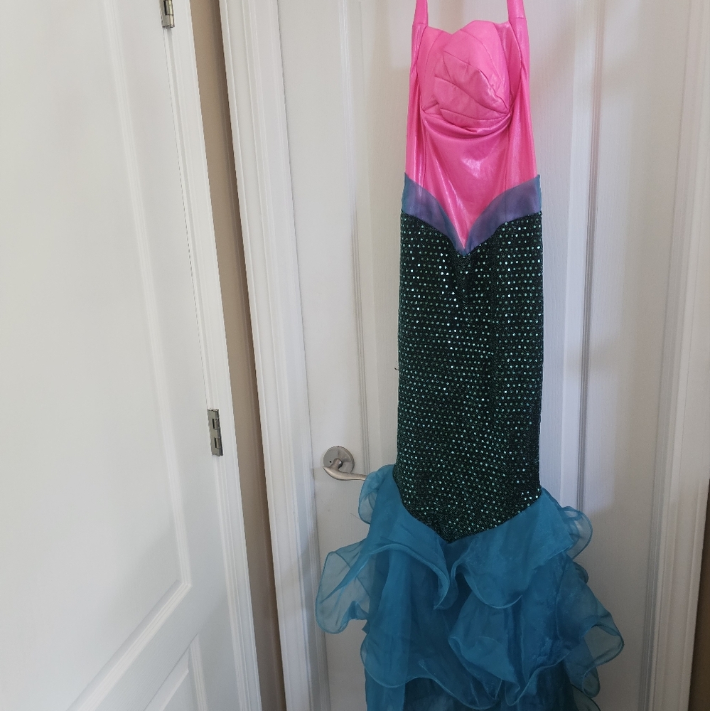 Vibrant Pink and Green Ladies Sexy Mermaid Costume